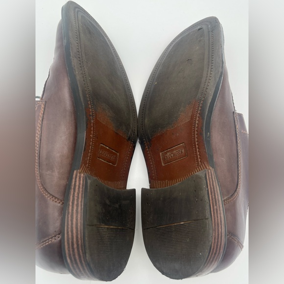Classic Brown Leather Men's Skechers Shoes square toe, tie up Y2K SZ 9.5 READ - Picture 5 of 5